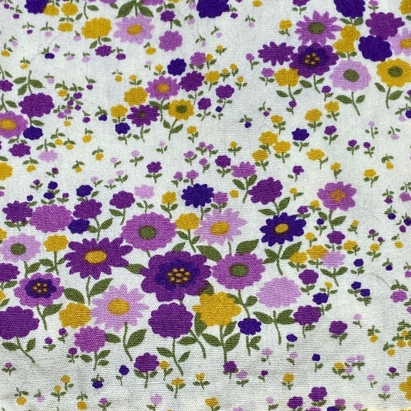 Charming Mustard and Purple Floral Kids Handmade Dress - Picture 4 of 6